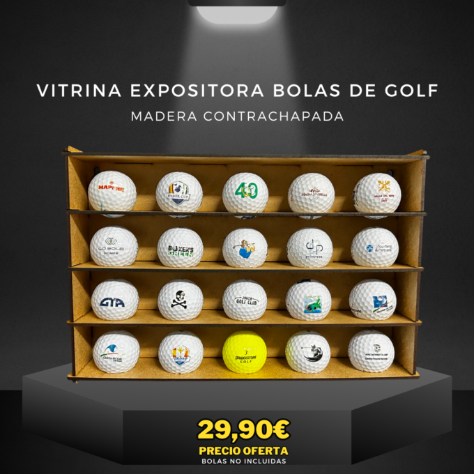 Vitrina expositora 20 bolas de golf